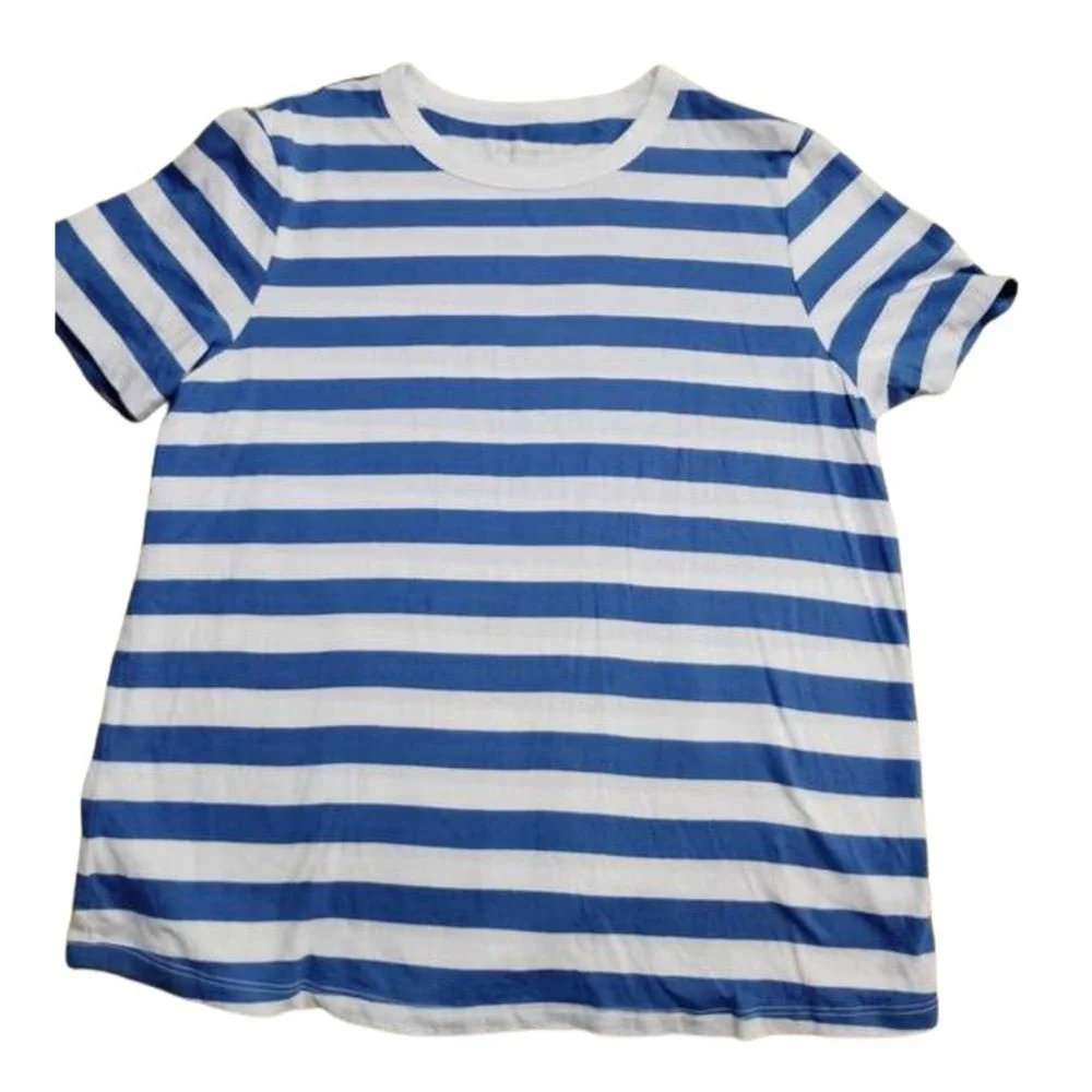 Old Navy Kids Blue White Striped T Shirt Size S Petite‎ Cotton Everyday Wear